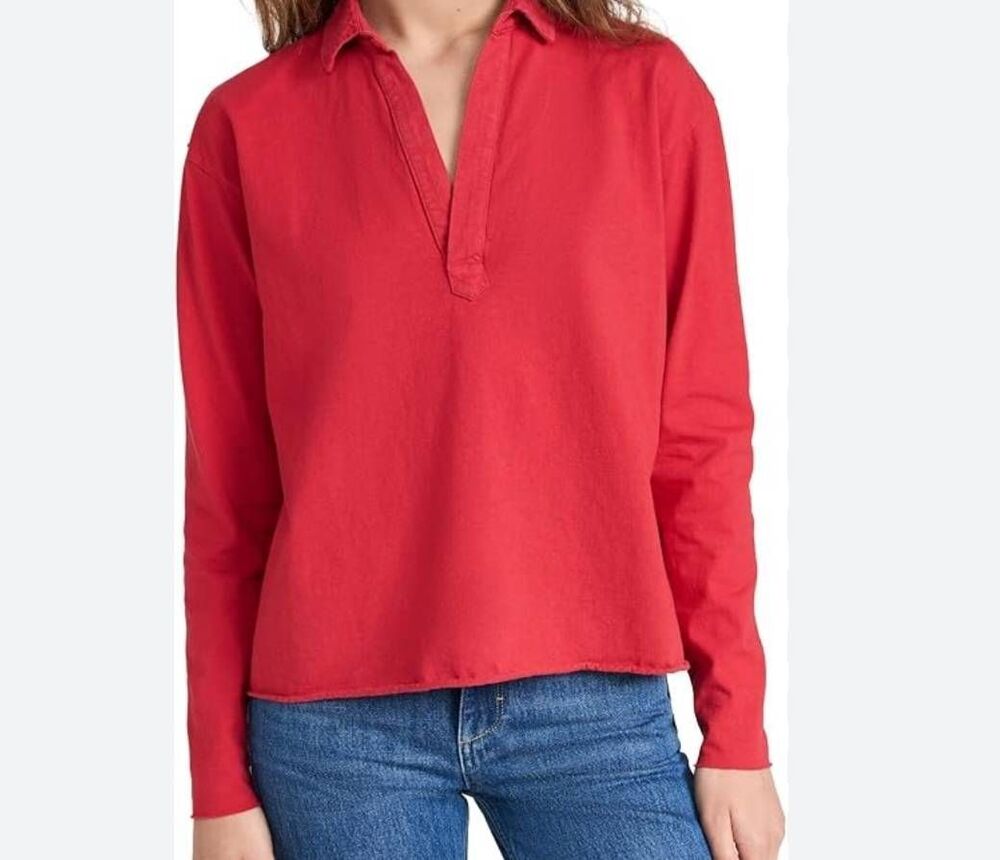 Frank & Eileen Patrick- Popover Henley in red sz S